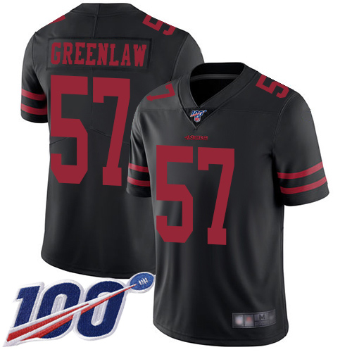 San Francisco 49ers Limited Black Men Dre Greenlaw Alternate NFL Jersey #57 100th Season Vapor Untouchable->san francisco 49ers->NFL Jersey